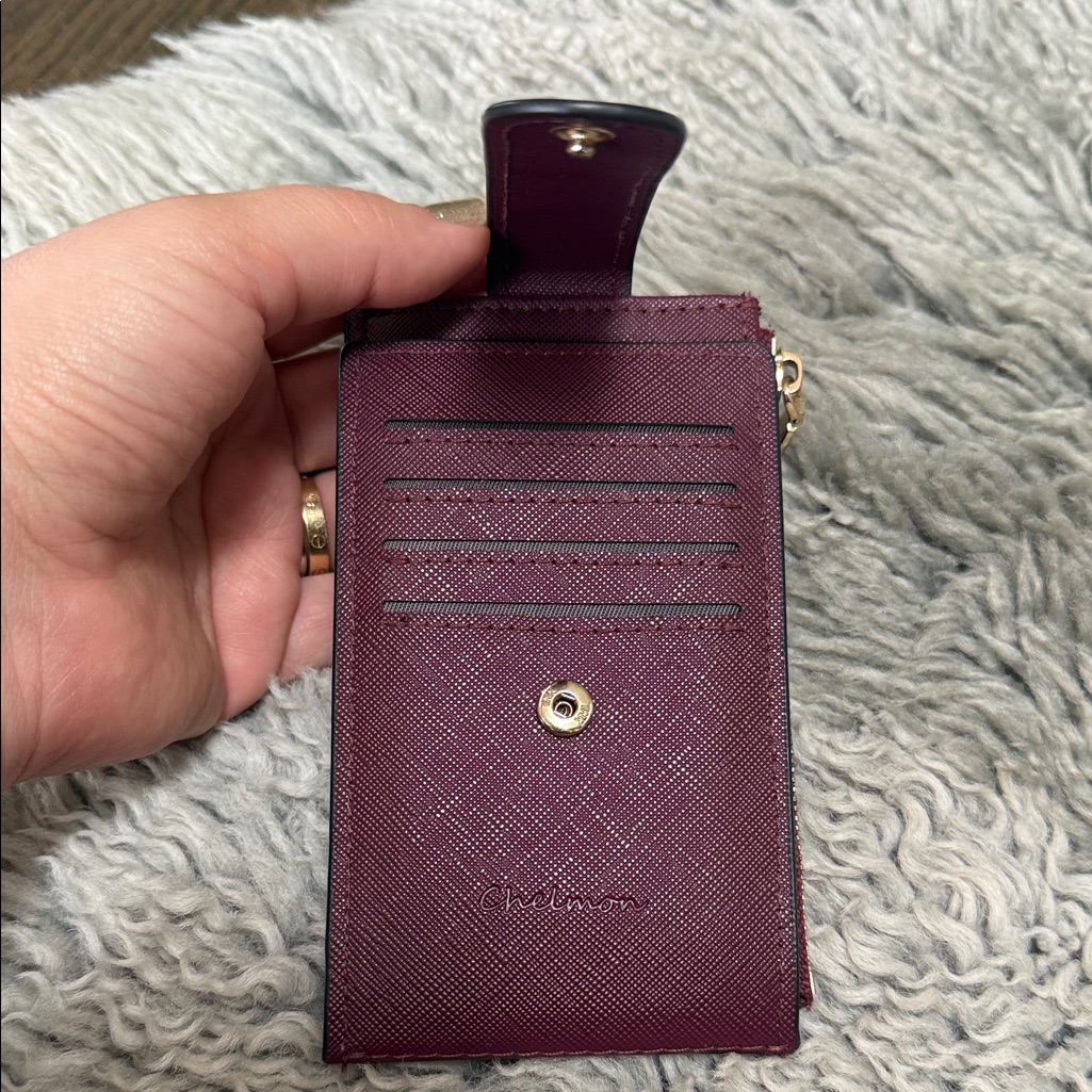 Burgundy Saffiano Card Wallet